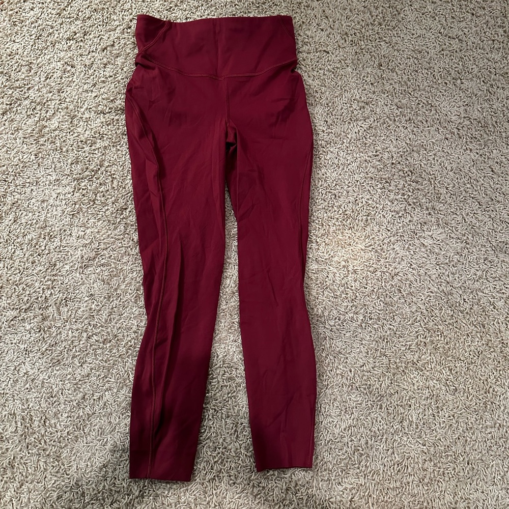 High-Waisted Burgundy Leggings